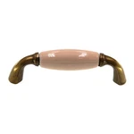 Belwith Antique Brass Almond Ceramic Center 3" Ctr. Cabinet Handle P461-AD. Fixed Price $5.98.