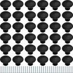 36 Black Round Knobs Handles For Kitchen Cabinets, Drawers,. Fixed Price $19.23.