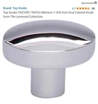 Top Knobs- Hillmont Cabinet Pulls 1 3/8 Polished Chrome 4PCS. Fixed Price $19.55.