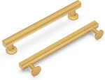 Hickory Hardware Cabinet Pull Bar Brushed Golden Brass 5/16"CC 160MM. Fixed Price $9.97.