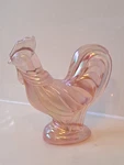 Fenton Art Glass Pink Iridescent Champagne Satin Rooster 5" Figurine 5292 Pq. Fixed Price $34.99.