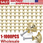 Round Mushroom Cabinet Knobs Pull For Kitchen Cupboard Door Dresser Gold Lot. Fixed Price $208.54.