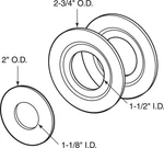 Prime-line U9529 Brass-plated Steel Nesting Design Bore Adapter Ring 2-1/8 In.. Fixed Price $11.23.