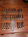 Lots Vtg Antique Brass Finish Cabinet Dresser Drawer Pulls Kbc. 26/8. Fixed Price $35.00.