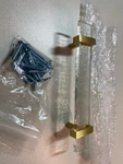 Sietto P-1900-7-SB Satin Brass 7" Cabinet Pull W/ Clear Glass. Fixed Price $26.19.