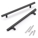 Knobwell Pack 8-4/5 Modern Cabinet Pulls Handles 6-3/10 Hole Center, Black. Fixed Price $14.19.