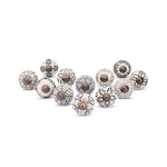 Ajuny Set 12 Ceramic Knobs Off White Kitchen Cabinet Door And Dr... Fast Ship. Fixed Price $31.53.