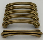 Vintage Mcm Brass Tone Cabinet Drawer Pull Handles Set 6 Canada CH-3030. Fixed Price $54.99.