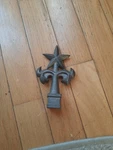 Fleur De Lis Finial Cast Iron Spear, Ornamental Fence Topper Star Western Rustic. Fixed Price $20.00.