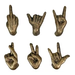 Zeckos Set Of 6 Antique Gold Cast Iron Hand Cabinet Knobs Sla Drawer Pulls. Fixed Price $29.95.