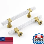 Rergy 10PK White Marble & Matte Gold Cabinet Handles Drawer Pulls Knobs. Fixed Price $81.15.