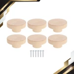 6 Set Round Wood Drawer 2" Dia Flat Dresser Knobs. Fixed Price $13.27.