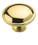 Polished Brass Traditional Residential Mushroom Kitchen Cabinet Knob 1-1/4" Dia. Fixed Price $30.65.