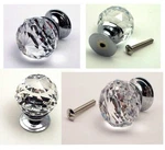 Large Rounded Crystal Glass Drawer Pull Clear Home Garden Rustic Cabin Decor. Fixed Price $16.99.