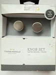 Threshold 10-PACK Satin Nickel Cabinet / Drawer Knob Set, New. Fixed Price $9.99.
