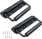 Black Spring Loaded Case Handles, Stainless Steel With Rubber Grip, 2 Pcs. Fixed Price $16.99.