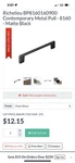 Richelieu BP8160160900 Contemporary Metal Pull - Matte Black. Fixed Price $8.99.