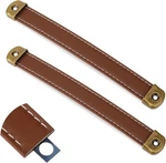 2 Pcs Leather Handles For Drawers Trunk Khaki Brown. Fixed Price $10.52.