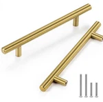 Czc Home Gold Cabinet Handles 5 Pack 3-1/2 Inch Pulls Brushed Brass K.... Fixed Price $14.50.