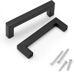Knobwell 6 Pack 102MM Black Kitchen Cabinet, Stainless Steel Cupboard Door Handl. Fixed Price $19.44.