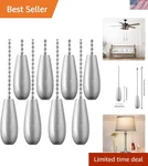 Elegant 12-INCH Wooden Ceiling Fan Pull Chain Set Of 8 Nautical Nickel Finish. Fixed Price $15.99.