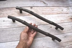 Vintage Style Cast Iron Door Handle Pulls, Large Wooden Shape Farmhouse Decor 2P. Fixed Price $129.00.
