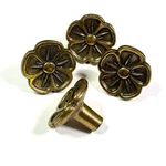 Set Of 4 Vintage Kbc N18322 Floral Cabinet Knobs Antiqued Brass Flower Pulls. Fixed Price $29.50.