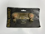 Amerock Guardian Royal Family 5.5" Dual Double Hook, Solid Brass + Wood Vtg Nos. Fixed Price $19.95.