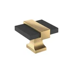 Amerock Overton 1-5/16 Inch Square Cabinet Knob, Matte Black Champagne Bronze. Fixed Price $5.11.