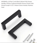 Knobwell 20 Pack 3 Inch Black Cabinet Pulls Drawer Handles. Fixed Price $25.99.