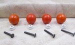 4 Pack Vintage Ilco, Orange 1-1/8" Round Ceramic Cabinet Door Knob, Drawer Pull. Fixed Price $14.95.