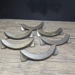 6 Antique Art Deco Brass Colored Dresser Cabinet Drawer Pulls Drape 4" Centers. Fixed Price $26.00.