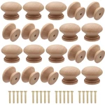 20PCS Wooden Cabinet Knobs Unfinished For Dresser Mushroom Drawer .... Fixed Price $16.79.