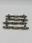 Set Of 4 Brass Cabinet Cupboard Dresser Window Furniture Drawer Pulls Handles. Fixed Price $8.79.