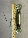 Vintage Anglo American Brass Drawer Cabinet Door Pulls 5 1/2" With 4 Screws Nos. Fixed Price $12.00.