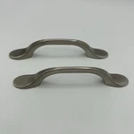 Vtg 3" Spoon Foot Pull Knob, Brushed Nickel Drawer Cabinet Door, Vgc (2). Fixed Price $15.00.