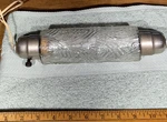 Vintage Clear Glass Accent Lamp Metallic Finish Knob Control Pattern Round Sha. Fixed Price $15.00.