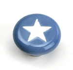 (5 Pack) 1-3/8 Inch Ceramic Knob Blue With White Star. Fixed Price $13.35.