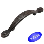 *5 Pack* Cosmas Cabinet Hardware Oil Rubbed Bronze Leaf Handle Pulls #465ORB. Fixed Price $10.34.
