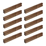 Savagrow 10PCS Walnut Wood Cabinet Solid Pulls 5" Hole Center Strip-type. Fixed Price $30.81.