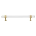 Gliderite 6-1/4" Clear Acrylic Cabinet Pull Satin Gold 4718-160-SG-1. Fixed Price $7.29.