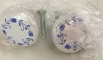 2 Vintage 1988 New Lillian Vernon 1307 Blue Floral White Porcelain Knobs Screws. Fixed Price $14.99.