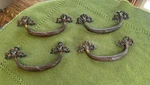 Set Of 4 Vintage Colonial Drawer Pulls Fixed Brass Dresser Cabinet Handles. Fixed Price $11.99.