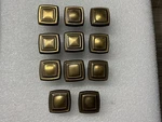11 Belwith Grandville 1-1/2 Square Cabinet Knobs Antique Brass Cast Iron (60. Fixed Price $50.00.