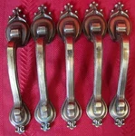 5 Amerock Antique English 1977 Brass Vertical Cabinet Pull Drawer Handle 737-A-1. Fixed Price $12.50.