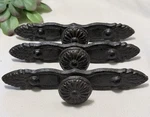 Large Cast Iron Cabinet Pulls Set Of 3 Rustic Antique Style Metal Drawer. Fixed Price $22.50.
