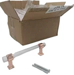 Knobelite 30CT Kitchen Cabinet Handles/pulls 4" Clear Acrylic, Rose Gold Design. Fixed Price $74.95.