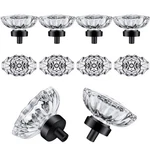 8 Pack Crystal Glass Cabinet Knobs Oval ,vintage Matte Black Fo.... Fixed Price $39.02.