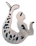 Distress White Iron Right Mermaid Shaped Drawer Knob 2 Set Of 8 Nautical Pull. Fixed Price $36.00.