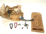 Nos Vtg Amerock Chrome Cabinet Handle Push Latch W/ Red & Blk Trim Rings ED9408. Fixed Price $14.00.